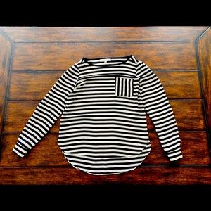 Ann Taylor Loft black and white stripe blouse